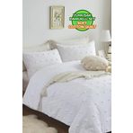 Evlen Home Collection Pamuklu Emmy Kabartmalı Yatak Örtüsü Boho Seti Günlük Çift Kişilik 3 Parça Tufting Beyaz Krem