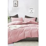 Evlen Home Collection Pamuklu Nevresim Takımı Çift Kişilik 4 Parça Günlük Yumuşak Yıkanabilir Lena Pudra