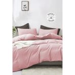 Evlen Home Collection Pamuklu Nevresim Takımı Çift Kişilik Lenas Pudra 4 Parça Yumuşak Nevresim Seti Yıkanabilir - 200 x 220 cm