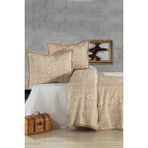 Evlen Home Collection Pamuklu Noir Çift Kişilik Pike Takımı Yatak Örtüsü (3 Parça) Bej