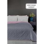 Evlen Home Collection Premium Peluş Çift Kişilik Çok Amaçlı Yatak Örtüsü 200x220 Çift Taraflı Battaniye Antrasit / Pudra