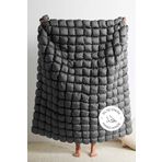 Evlen Home Collection Puff Yatak Örtüsü Seti Çift Kişilik El İşi Günlük Sade Pamuklu Dolgulu Yorgan Uyku Takımı 3 Parça Antrasit