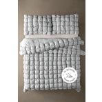 Evlen Home Collection Puff Yatak Örtüsü Seti Çift Kişilik El İşi Günlük Sade Pamuklu Dolgulu Yorgan Uyku Takımı 3 Parça