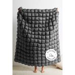 Evlen Home Collection Puff Yatak Örtüsü Seti Tek Kişilik El Işi Pamuklu Yorgan Uyku Takımı 2 Parça - Antrasit - 180 x 240 cm