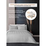 Evlen Home Collection Ross Pamuk Tek Kişilik Yatak Örtüsü ( Pike ) Takımı Kapitone Çizgili Günlük Yıkanabilir Gri - 180 x 240 cm