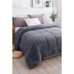 Evlen Home Collection Ultra Yumuşak Çift Taraflı Wellsoft Peluş Yorgan Çift Kişilik (Battaniye / Nevresim) 200X220 cm - 200 x 220 cm - Antrasit