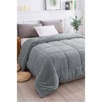 Evlen Home Collection Ultra Yumuşak Yıkanabilir 160x220 CM Gri Tek Kişilik Çift Taraflı Wellsoft Peluş Yorgan