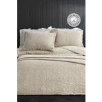 Evlen Home Collection%100 Pamuk Çift Kişilik Özel Taş Yıkama Yatak Örtüsü Lüks Yumuşak Dayanıklı Modern Rabio Bej