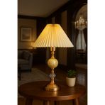 EvLight A Plus Modern Kristal Kuğu Model Gold Kumaş Başlıklı Abajur