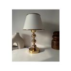 EvLight Avangart Gold Detaylı Krem Metal Abajur
