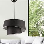 EVLight Baret 2 Katlı PVC Siyah Sarkıt Avize
