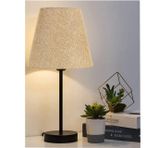 Evlight Black Tekli Abajur Metal Masa Lambası, Bej