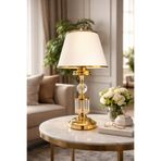 EvLight Golden Metal Ayaklı Kristal Krem Abajur