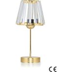 Evlight Konik Kristal Cam Tekli Modern Klasik Abajur - Gold