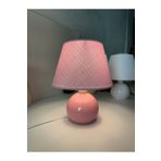 EvLight Lavinya Pembe Kumaş Metal Abajur