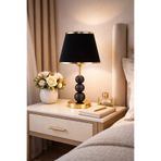 EvLight luna Gold Detaylı Siyah Metal Abajur