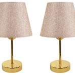 Evlight Metal Ayaklı İkili Abajur, Gold Gülkurusu