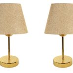 Evlight Metal Ayaklı İkili Abajur, Gold Kumbeji