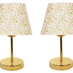 Evlight Metal Ayaklı İkili Gold Abajur / Simli Gold