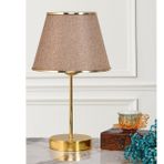 Evlight Yesna Metal Ayaklı Gold Abajur, Kumbeji