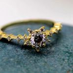 Evlilik Teklifi Altın Yüzük - 14 Ayar Altın Vintage 0.85 Ct Zirkon Taşlı Kadın Yüzük - Sevgiliye