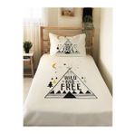 EVMİLA Çadır Desenli Bebek Ve Çocuk Baskılı Tek Kişilik Pike Takımı 160x230 Beyaz