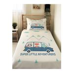 Evmila EVMİLA Araba Ve Hayvan Desenli Bebek Ve Çocuk Baskılı Tek Kişilik Pike Takımı 160x230 Beyaz 12801