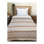 Evmila Geometrik Desenli Soft Baskılı Tek Kişilik 150x200 Cm Battaniye - Kahverengi