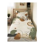 Evmila Modern Desenli Baskılı Tek Kişilik Pike Takımı 160x230 Cm Beyaz