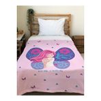 Evmila Prenses Kız Desenli Soft Baskılı Tek Kişilik 150x200 Cm Battaniye - Pembe