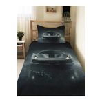 Evmila Spor Araba Desenli Genç Ve Çocuk Baskılı Tek Kişilik Pike Takımı 160x230 Siyah