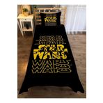 Evmila Star Wars Desenli 140 X 220 Dekoratif Çocuk Ve Genç Yatak Örtüsü - Siyah, Siyah, 51760