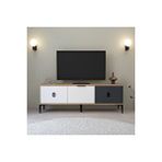 Evmo 3501 Neva Tv Ünitesi 150 Cm Kapaklı Sepet - Beyaz - Antrasit Tv Sehpası