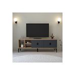 Evmo 3505 Era Tv Ünitesi 150 Cm Kapaklı Raflı Antrasit - Sepet Tv Sehpası