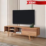 Evmo 3632 Ela 160 Cm ( Ahşap Ayakli ) Tv Ünitesi , Söğüt , Tv Sehpası , Salon , Oturma Odası