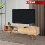 Evmo 3642 Venüs 160 Cm ( Ahşap Ayakli , Metal Kulplu ) Tv Ünitesi , Safir , Tv Sehpası , Salon Meşe