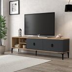 Evmo 3805 Era Tv Ünitesi 180 Cm 2 Kapaklı Raflı Sepet - Antrasit Tv Sehpası