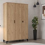 Evmo 6301 Neva 3 Kapılı 200 Cm Gizli Çekmeceli Gardırop , Elbise Dolabı , Genç Odası Sepet Ceviz