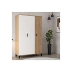 Evmo 6303 Neva 3 Kapılı 200 Cm Gizli Çekmeceli Gardırop , Elbise Dolabı , Genç Odası Beyaz Sepet