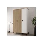 Evmo 6304 Neva 3 Kapılı 200 Cm Gizli Çekmeceli Gardırop , Elbise Dolabı , Genç Odası Yunus - Beyaz