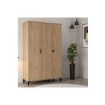 Evmo Home 1 Neva 3 Kapılı 200 Cm Gizli Çekmeceli Gardırop , Elbise Dolabı , Genç Odası Sepet