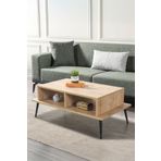 Evmo Home 2008 Şile Metal Ayaklı Orta Sehpa , Salon Sehpası Safir