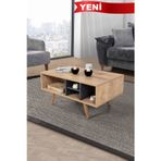 Evmo Home 2021 Sina Orta Sehpa ( AHŞAP AYAKLI ) , Safir - Antrasit , Salon , Orta Odası , Ofis