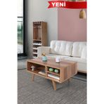 Evmo Home 2037 Venüs ( AHŞAP AYAKLI ) Orta Sehpa , Söğüt , Salon , Ofis , Oturma Odası