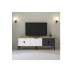 Evmo Home 3501 Neva Tv Ünitesi 150 Cm Kapaklı Sepet - Beyaz - Antrasit Tv Sehpası