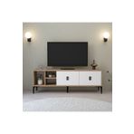 Evmo Home 3504 Era Tv Ünitesi 150 Cm Kapaklı Raflı Sepet - Beyaz Tv Sehpası