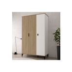 Evmo Home 4 Neva 3 Kapılı 200 Cm Gizli Çekmeceli Gardırop , Elbise Dolabı , Genç Odası Yunus - Beyaz