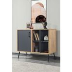Evmo Home 4109 Şile (METAL AYAKLI,KULPLU) 100 Cm Konsol - Tv Ünitesi - Yemek Odası - Kahve Köşesi Antrasit