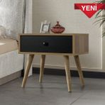 EVMO Home 5106 Vita ( Ahşap Ayaklı ) Komodin Yatak Odası Bebek Odası Salon Söğüt - Siyah - Antrasit - Kahverengi