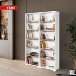 EVMO Home 8221 Evm Kitaplık , Kapaksız , 12 Bölmeli , 10 Raflı , Beyaz - Söğüt